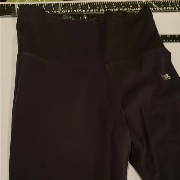 Pink Victoria's Secret size large Black Leggings with Sequin Waistband - Picture 4 of 9